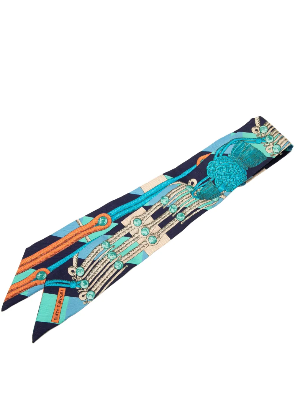 Hermès Pre-Owned 20th Century Objets de Curiosite Silk Twilly Scarf Hermès Pre-Owned 20th Century Objets de Curiosite Silk Twilly Scarf