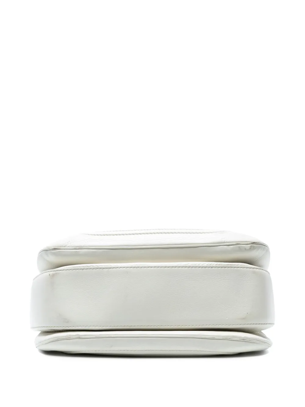 Pre-owned Gucci 2016-2025 Large Pebbled Calfskin New Bamboo Top Handle Bag Satchel In White