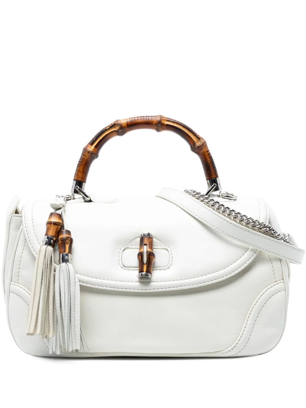 Gucci Pre-Owned 2016-2025 Large Pebbled Calfskin New Bamboo Top Handle Gucci Pre-Owned 2016-2025 Large Pebbled Calfskin New Bamboo Top Handle