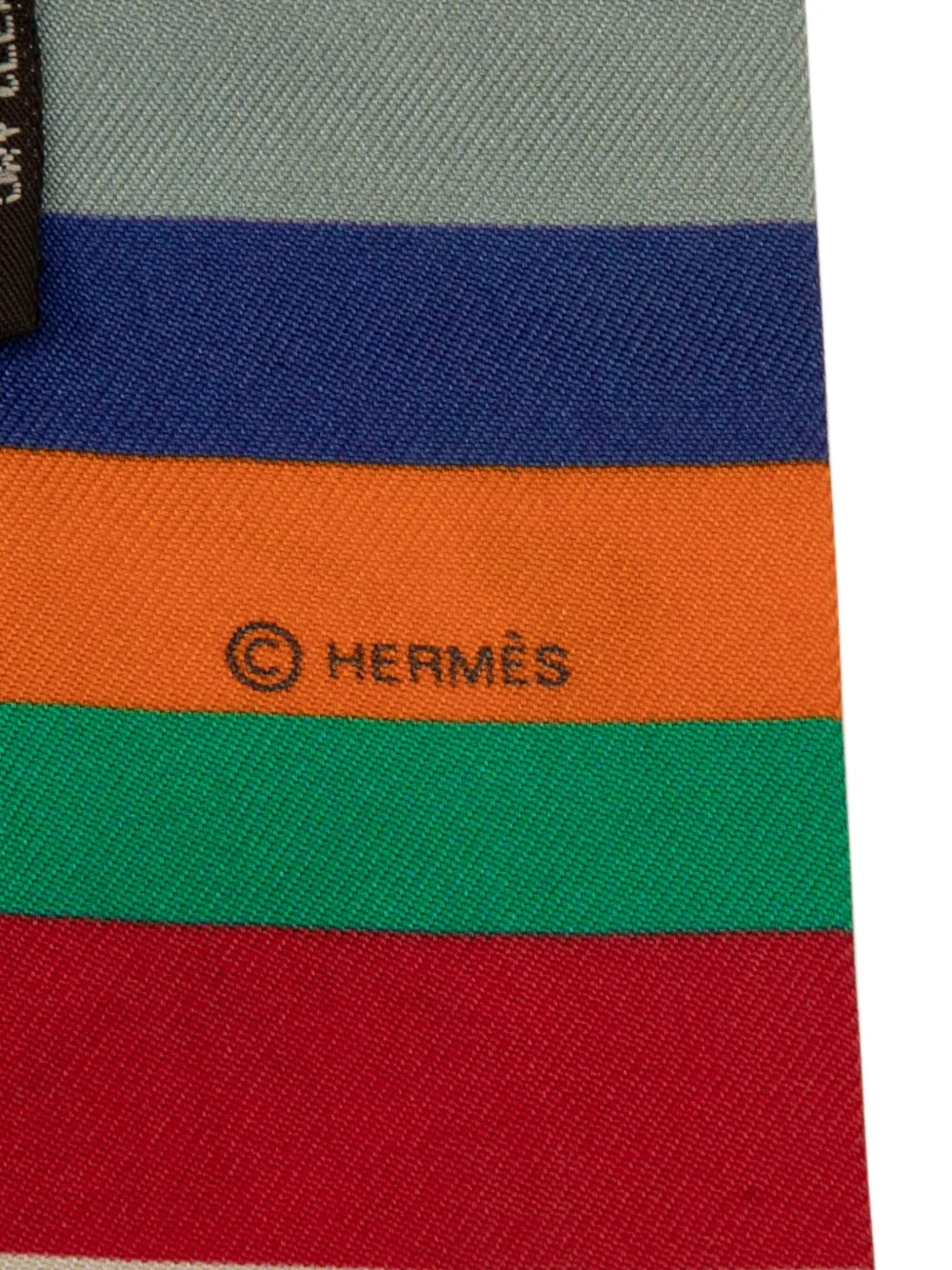 HERMES Pre-owned 2000-2010 Les Baigneuses Silk Twilly Scarves In Multi
