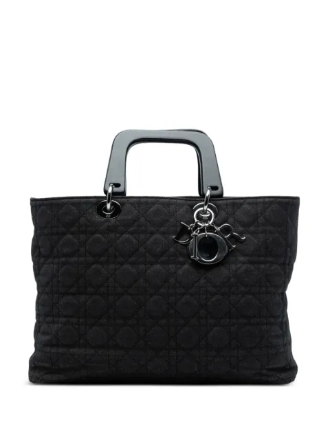Christian Dior Pre-Owned 2003 Extra Large Denim Cannage Lady Dior satchel