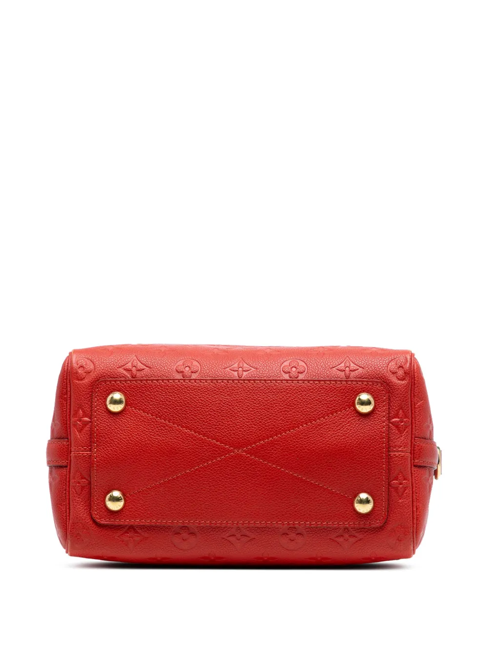 Pre-owned Louis Vuitton 2012 Monogram Empreinte Speedy Bandouliere 25 Satchel In Red