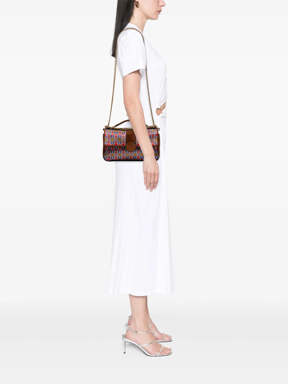 Fendi Pre-Owned 2010-2025 Printed Satin and Suede Double F Baguette satchel | Pre-Owned | Image 2