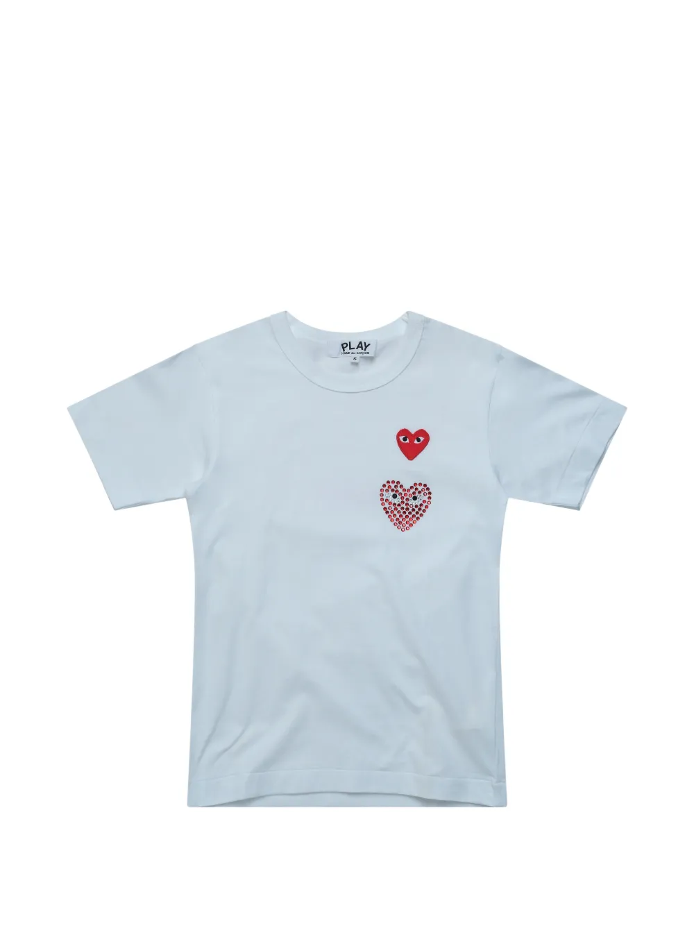 Comme Des Garçons Play crystal-embellished heart-patch T-shirt - Blu