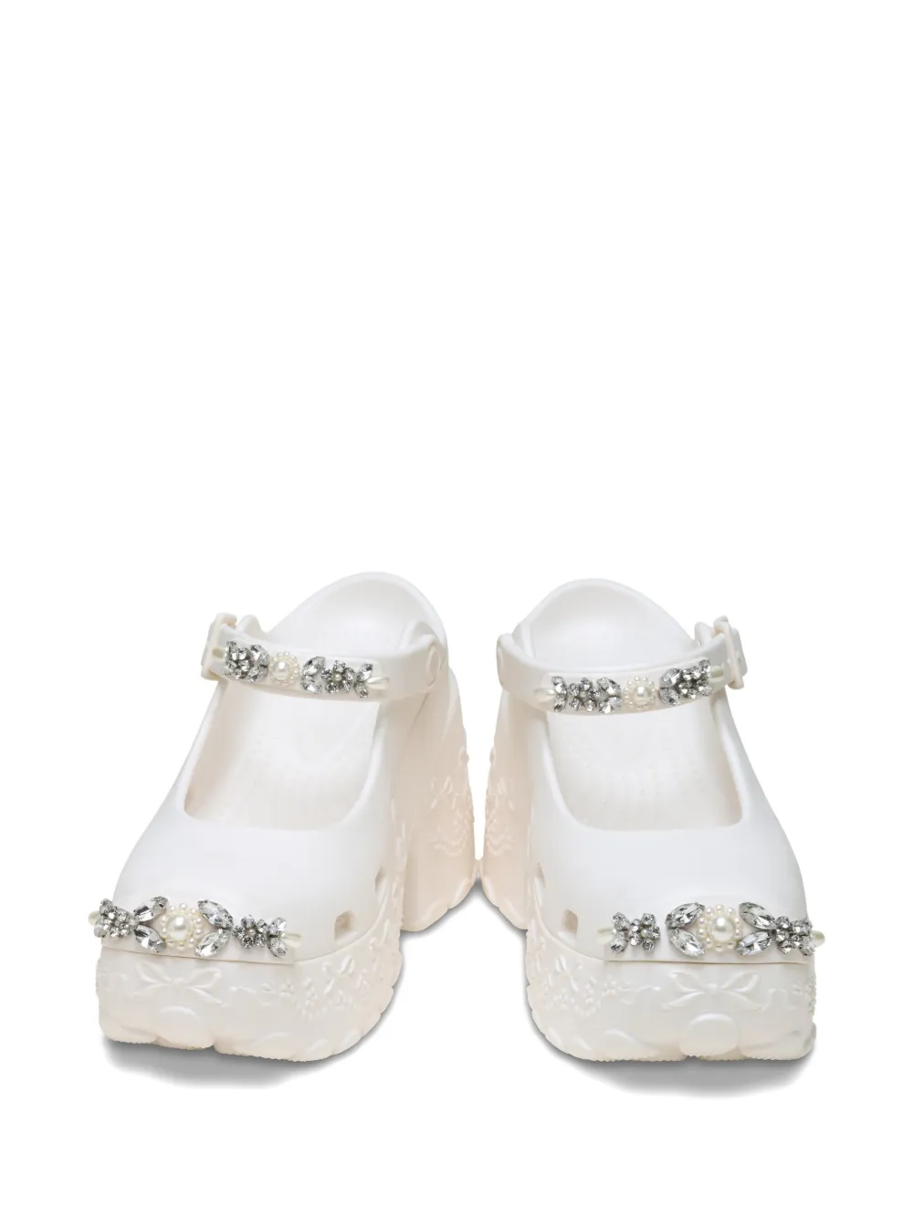 Crocs x Simone Rocha pumps verfraaid met gesp Wit