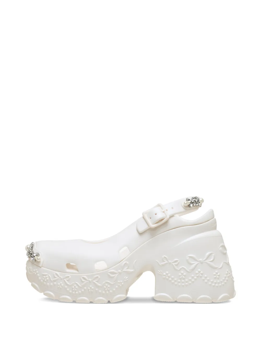 Crocs x Simone Rocha pumps verfraaid met gesp Wit