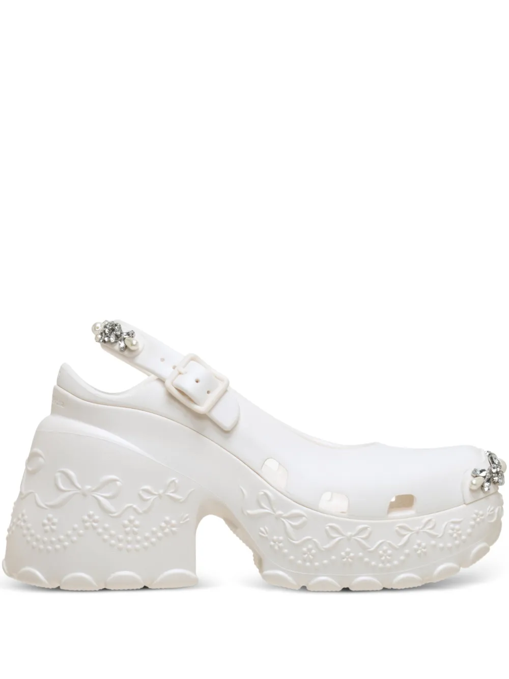Crocs x Simone Rocha buckle embellished pumps - Bianco