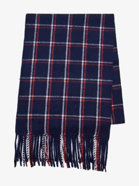 Undercover check fringed scarf