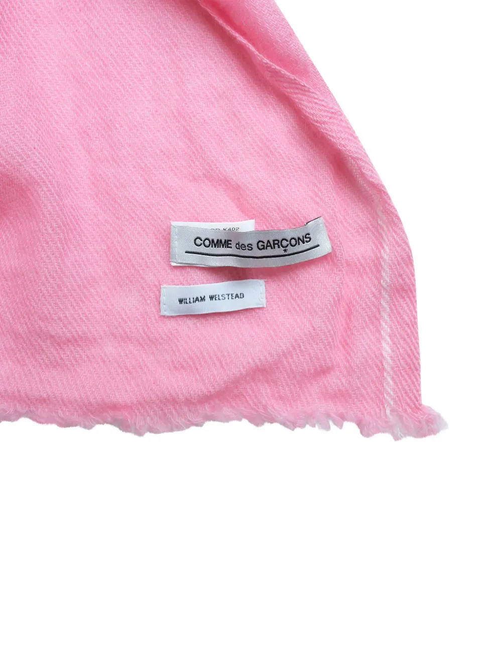 Comme Des Garçons X William Welstead Frayed Scarf in Pink, view 2
