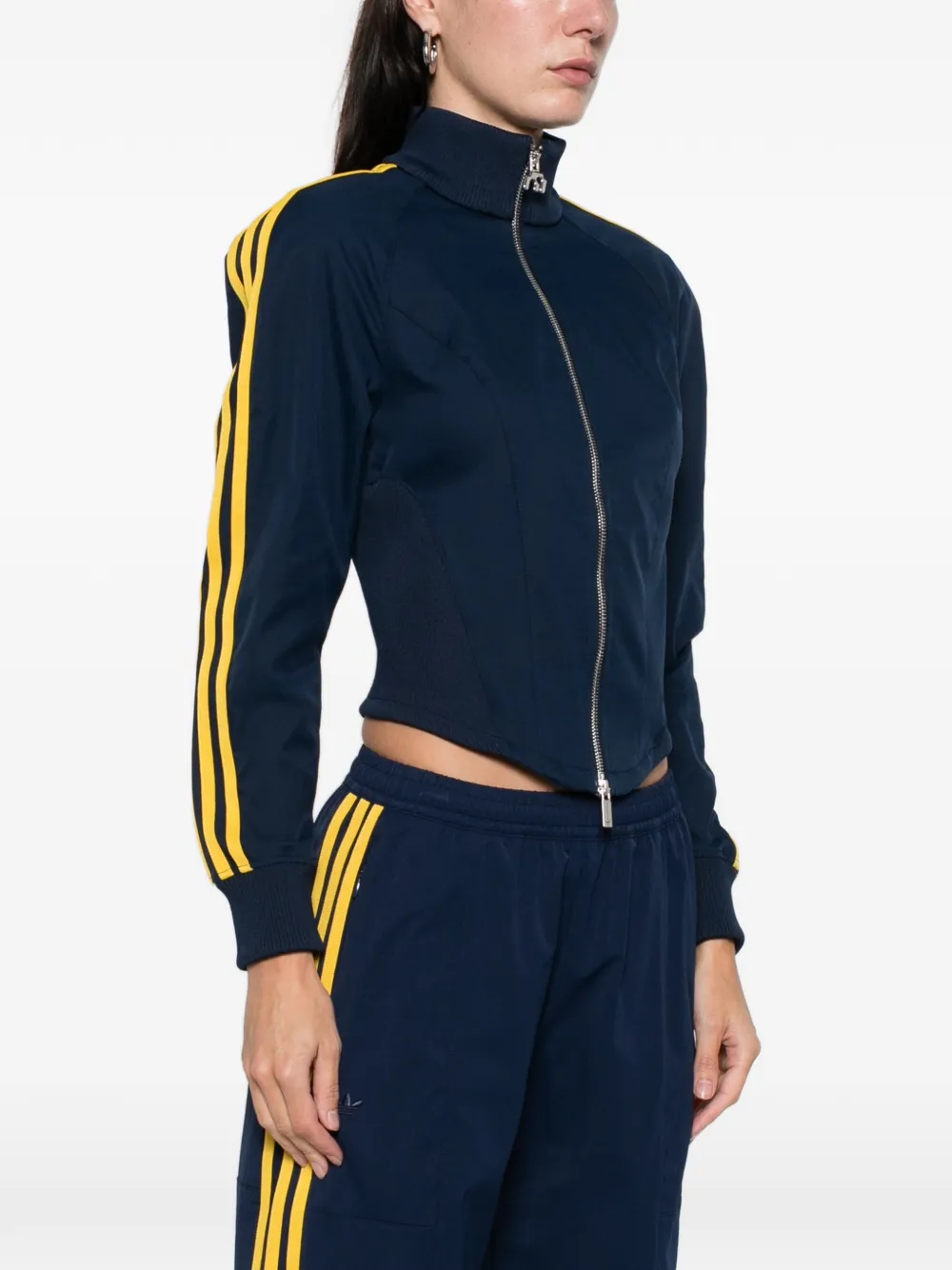 Adidas Originals X Miaou Corset Zip Sweatshirt In Blue