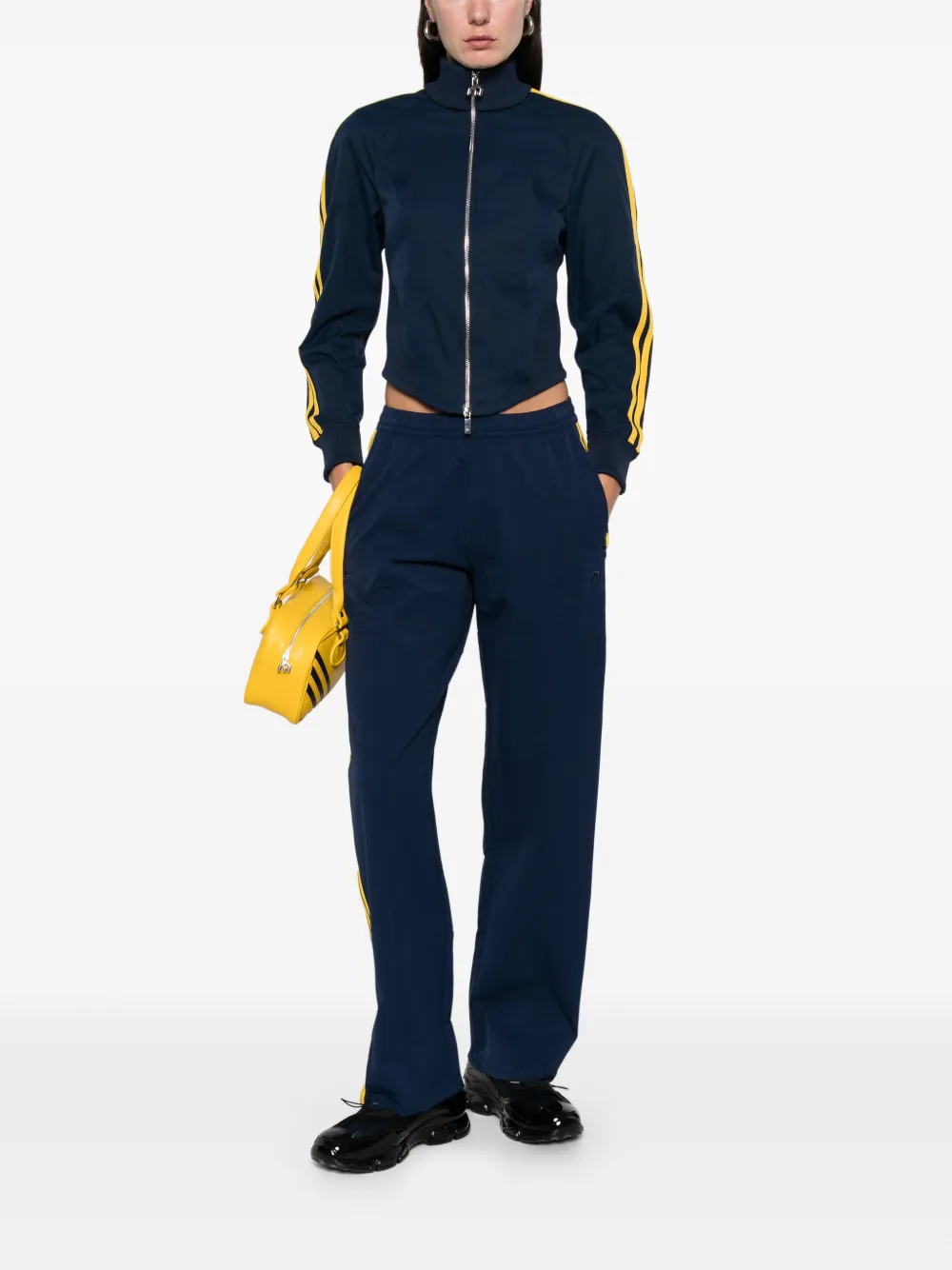 Adidas Originals X Miaou Corset Zip Sweatshirt In Blue