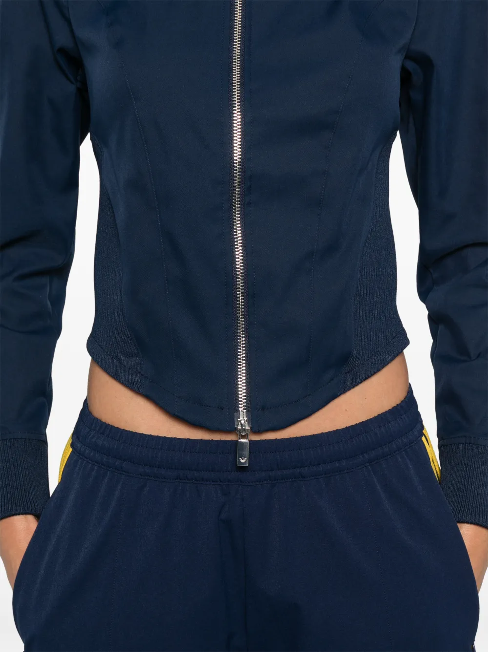 Adidas Originals X Miaou Corset Zip Sweatshirt In Blue