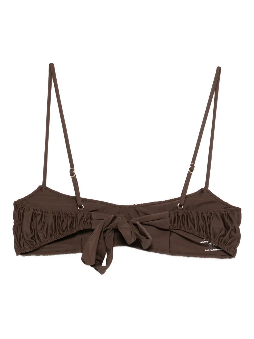 Faithfull The Brand Rocio Ruched Bikini Top In Brown