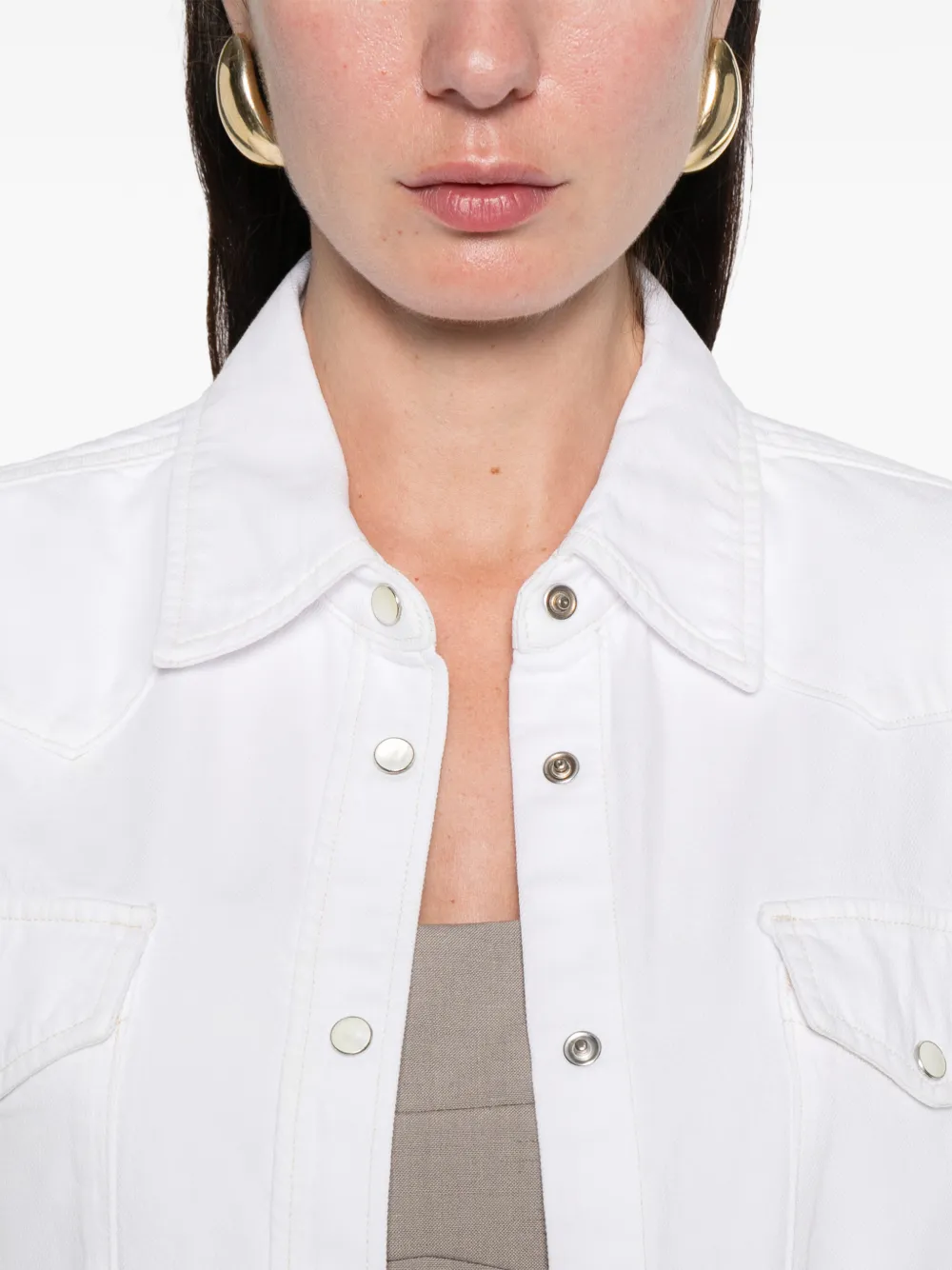 FRAME The Classic denim blouse Wit