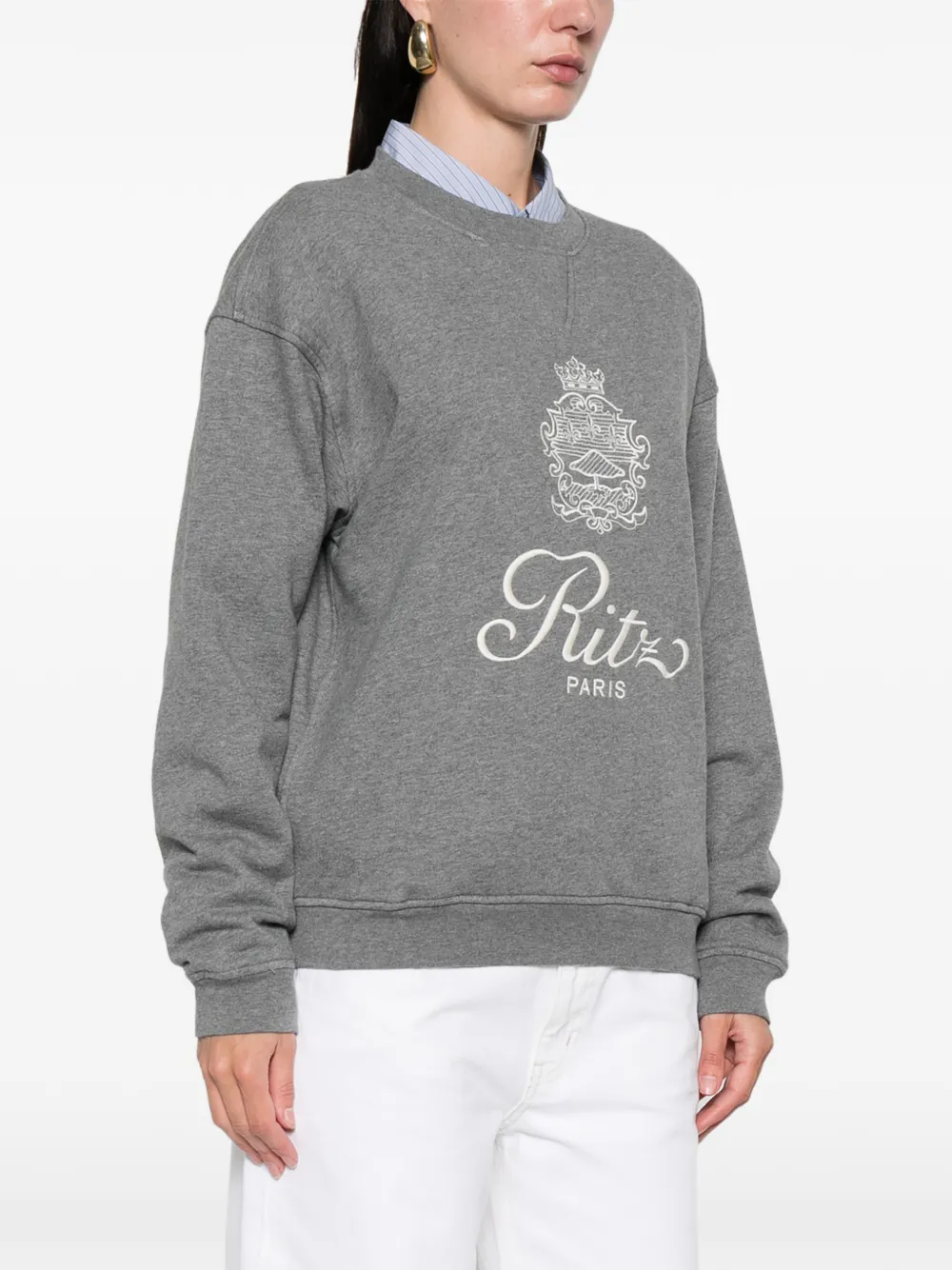 Frame Graphic Print Sweater In Gray