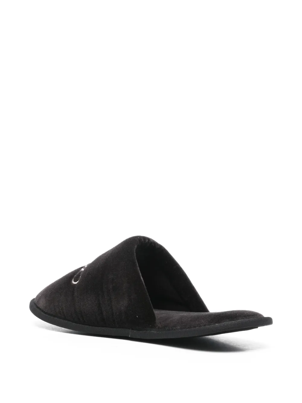  Frame Embroidered Slippers - Black 