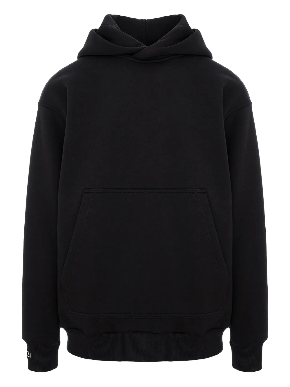 Hamza Long-sleeve Kangaroo-pocket Hoodie In Black