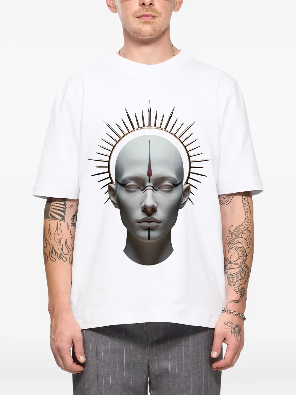 Hamza Monarh Graphic T-shirt In White