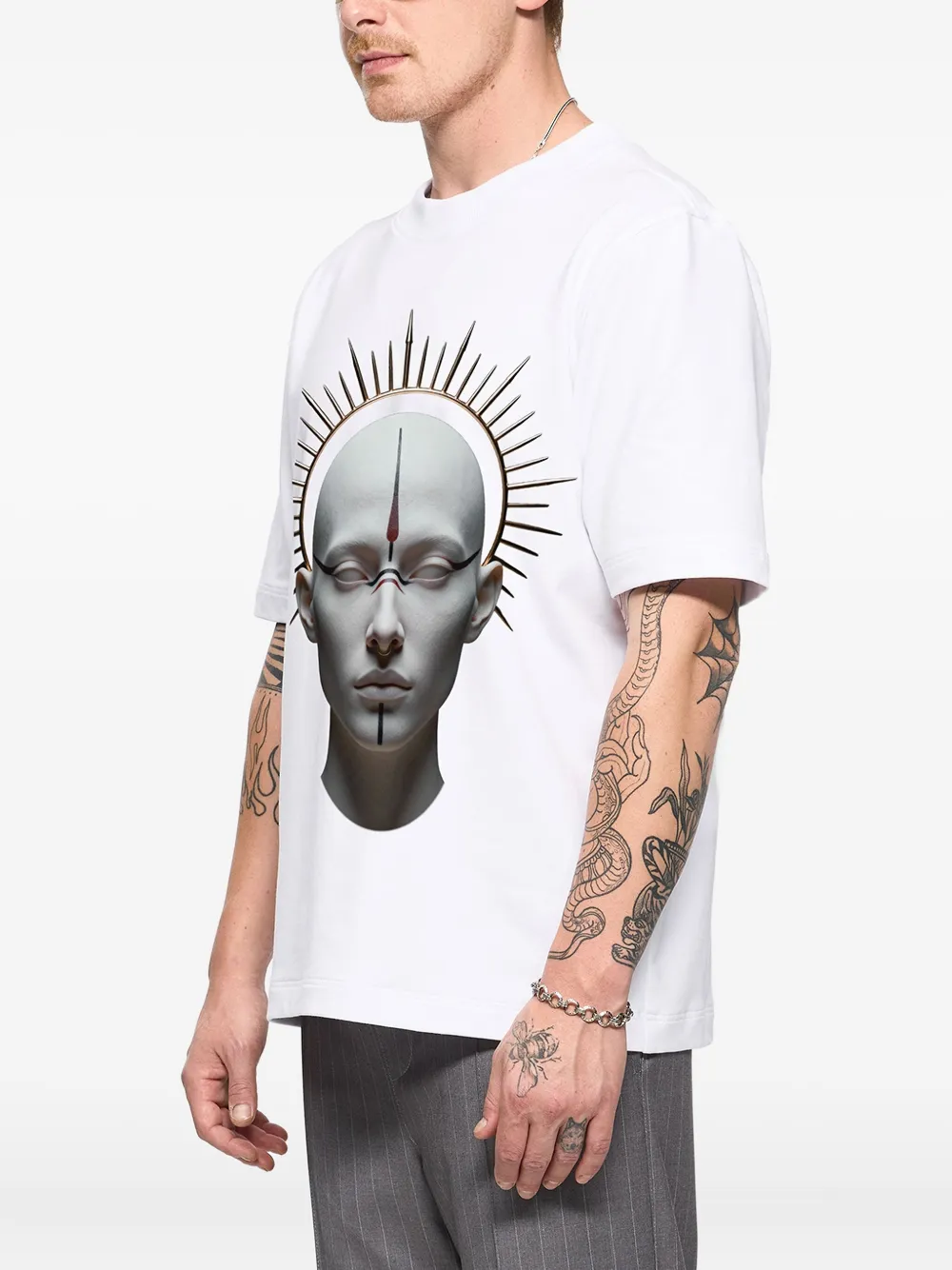 Hamza Monarh Graphic T-shirt In White