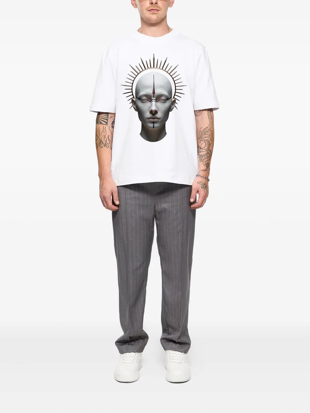 Hamza Monarh Graphic T-shirt In White