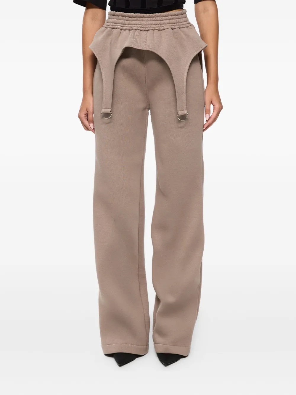 Hamza Goddess Garter-strap Track Pants In Neutral