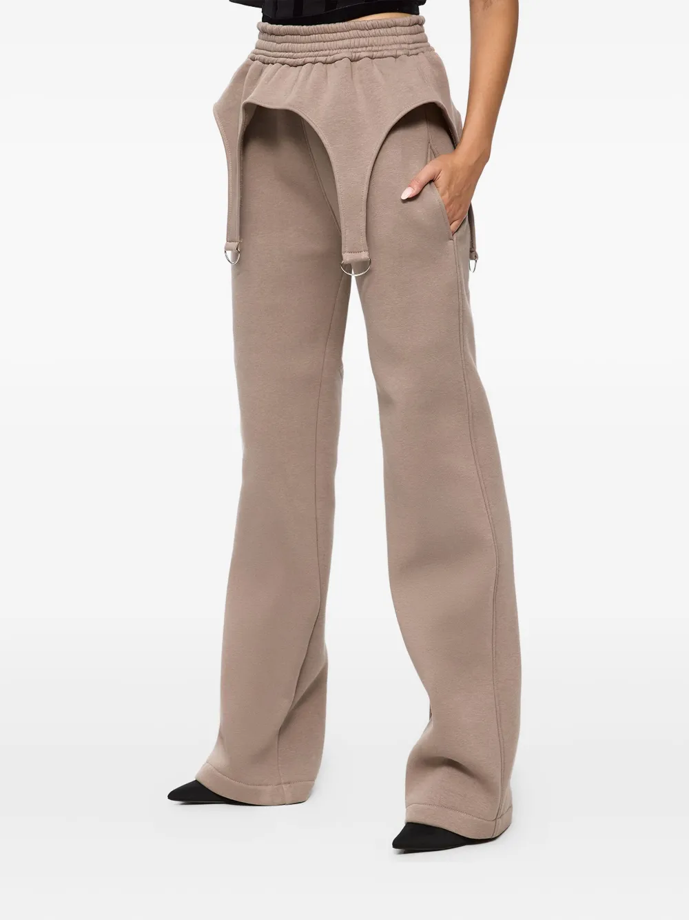 Hamza Goddess Garter-strap Track Pants In Neutral