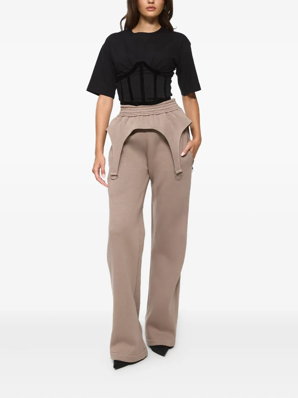 Hamza Goddess Garter-strap Track Pants In Neutral