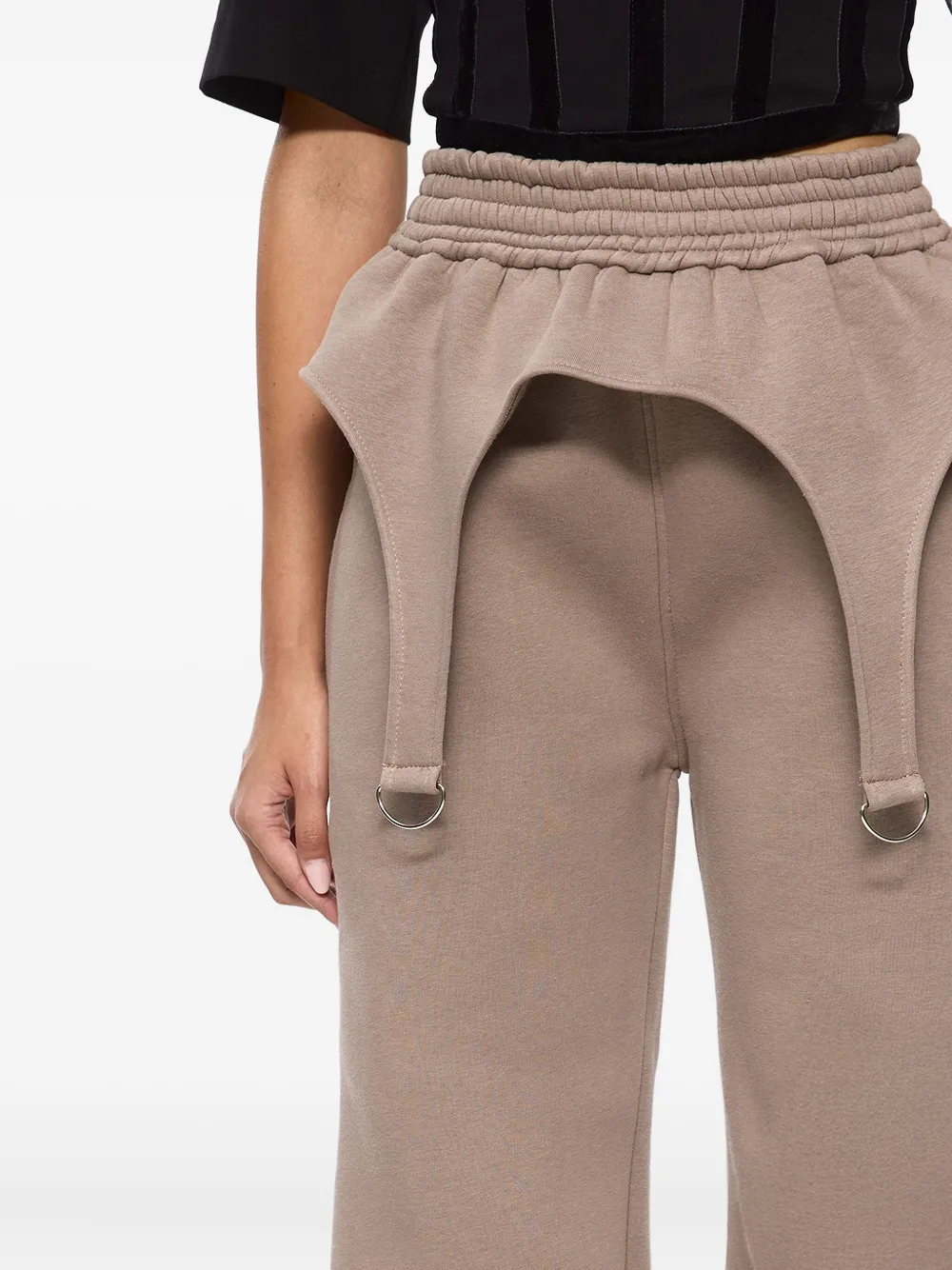 Hamza Goddess Garter-strap Track Pants In Neutral