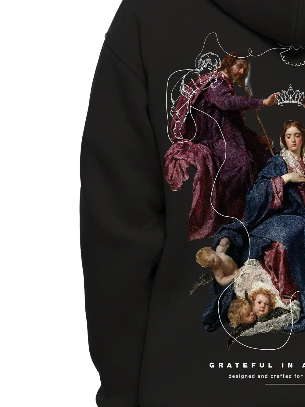 Hamza Saint Graphic Hoodie In Black