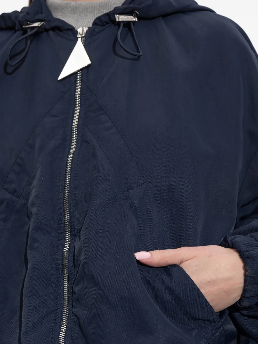 Attico Hooded Jacket In Blue