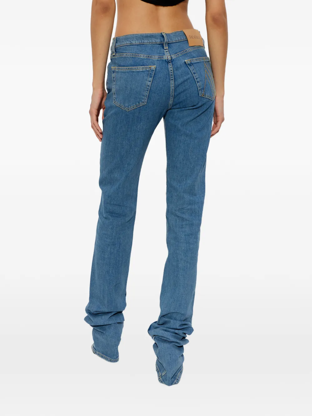 The Attico Jeans met logopatch Blauw
