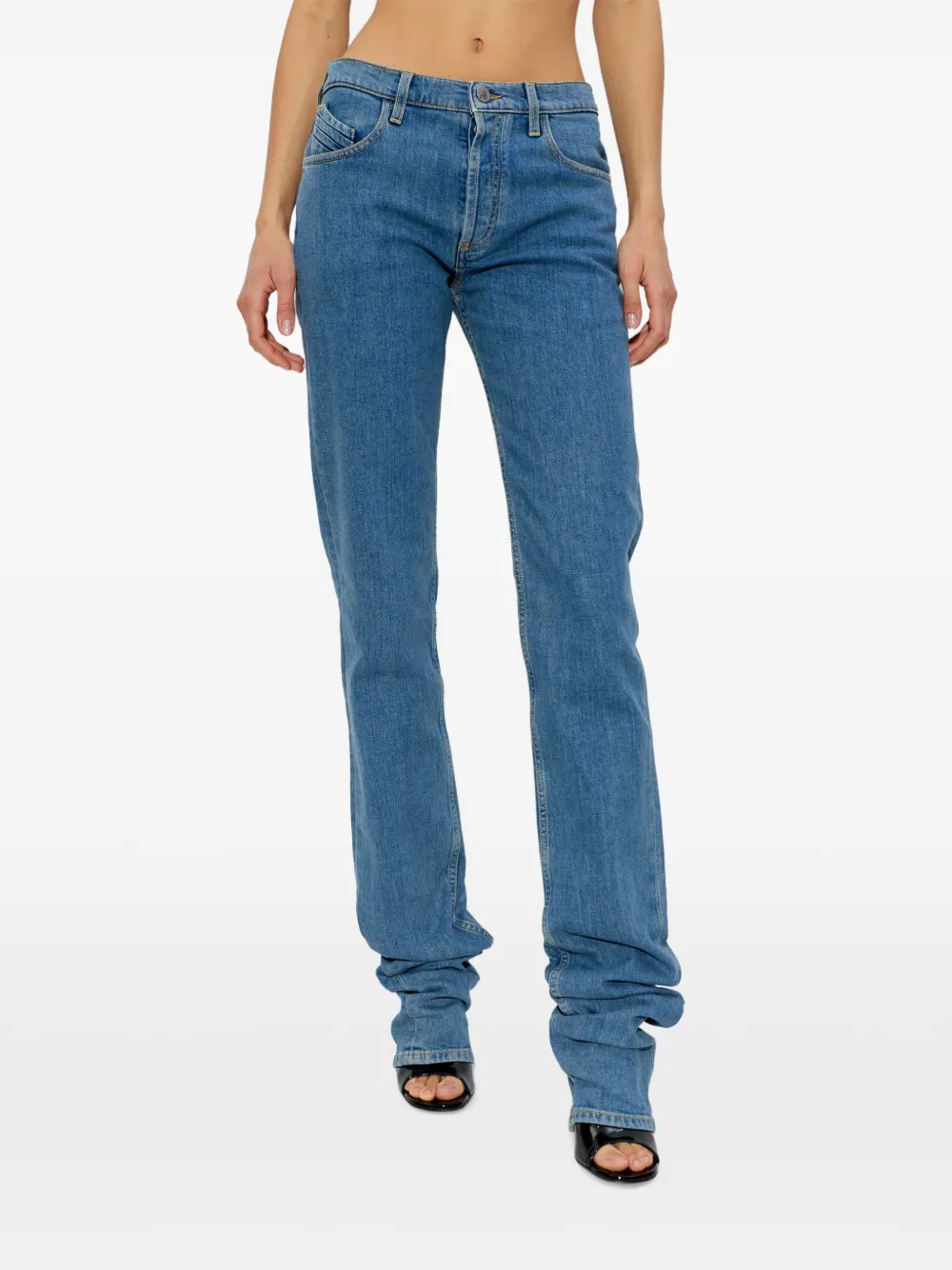 The Attico Jeans met logopatch Blauw