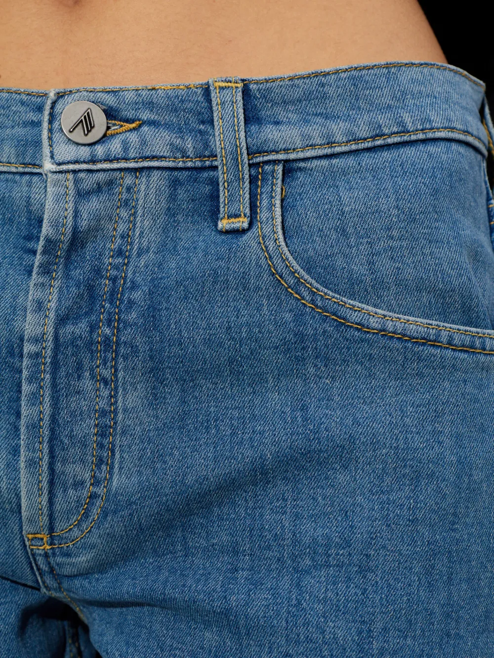 The Attico Jeans met logopatch Blauw