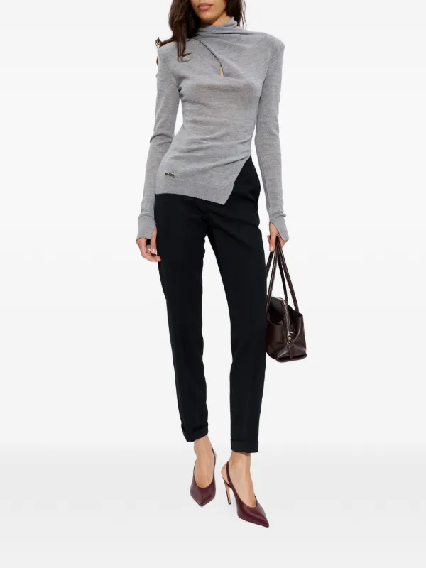 The Attico Turn-up Hem Trousers in Black