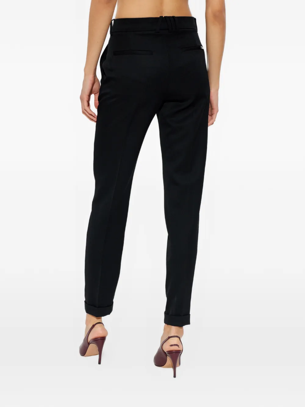 The Attico Broek met omgeslagen pijpen Zwart