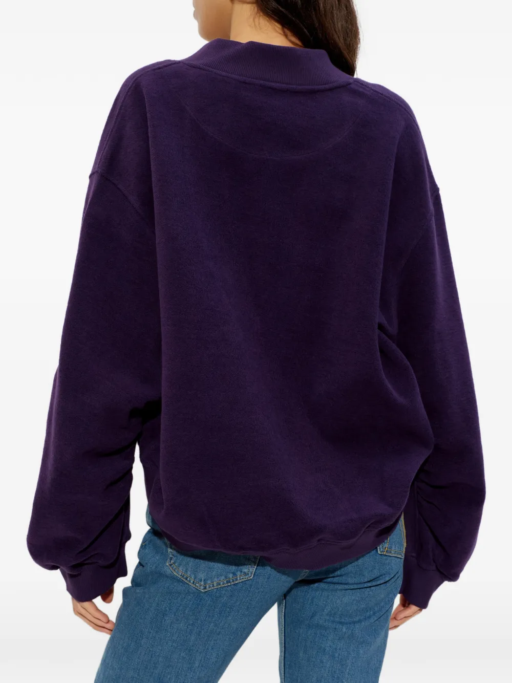 The Attico Sweater met V-hals en logo Paars