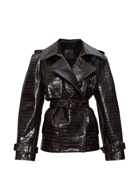 The Attico belted leather jacket