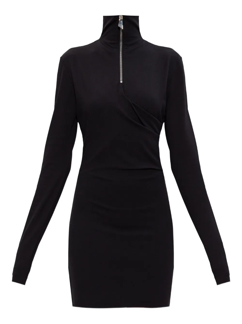 The Attico half-zip mini dress - Nero