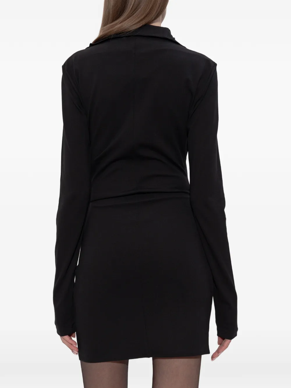 The Attico Midi-jurk met halve rits Zwart