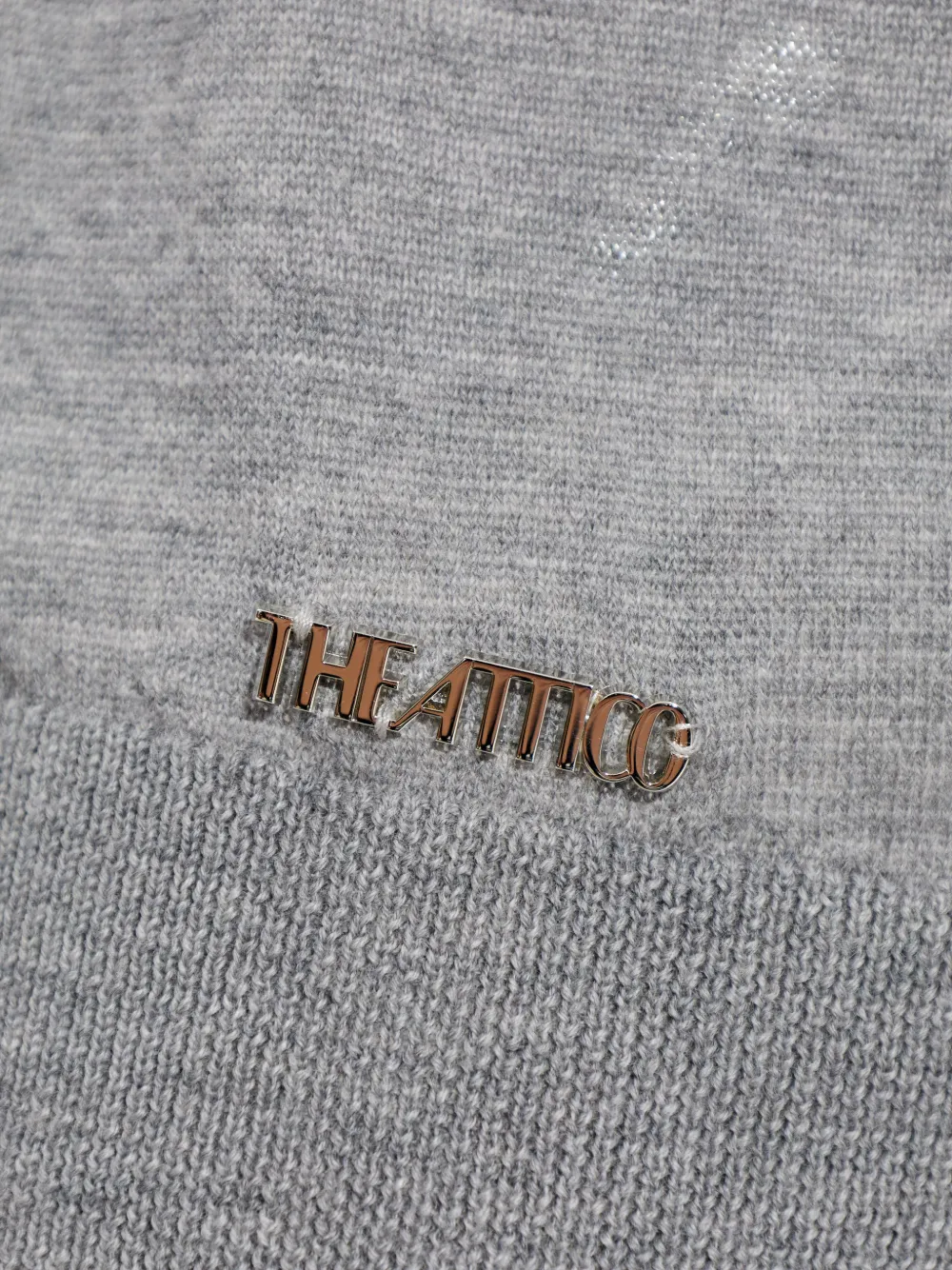 Attico Twisted Fine-knit Top In Gray