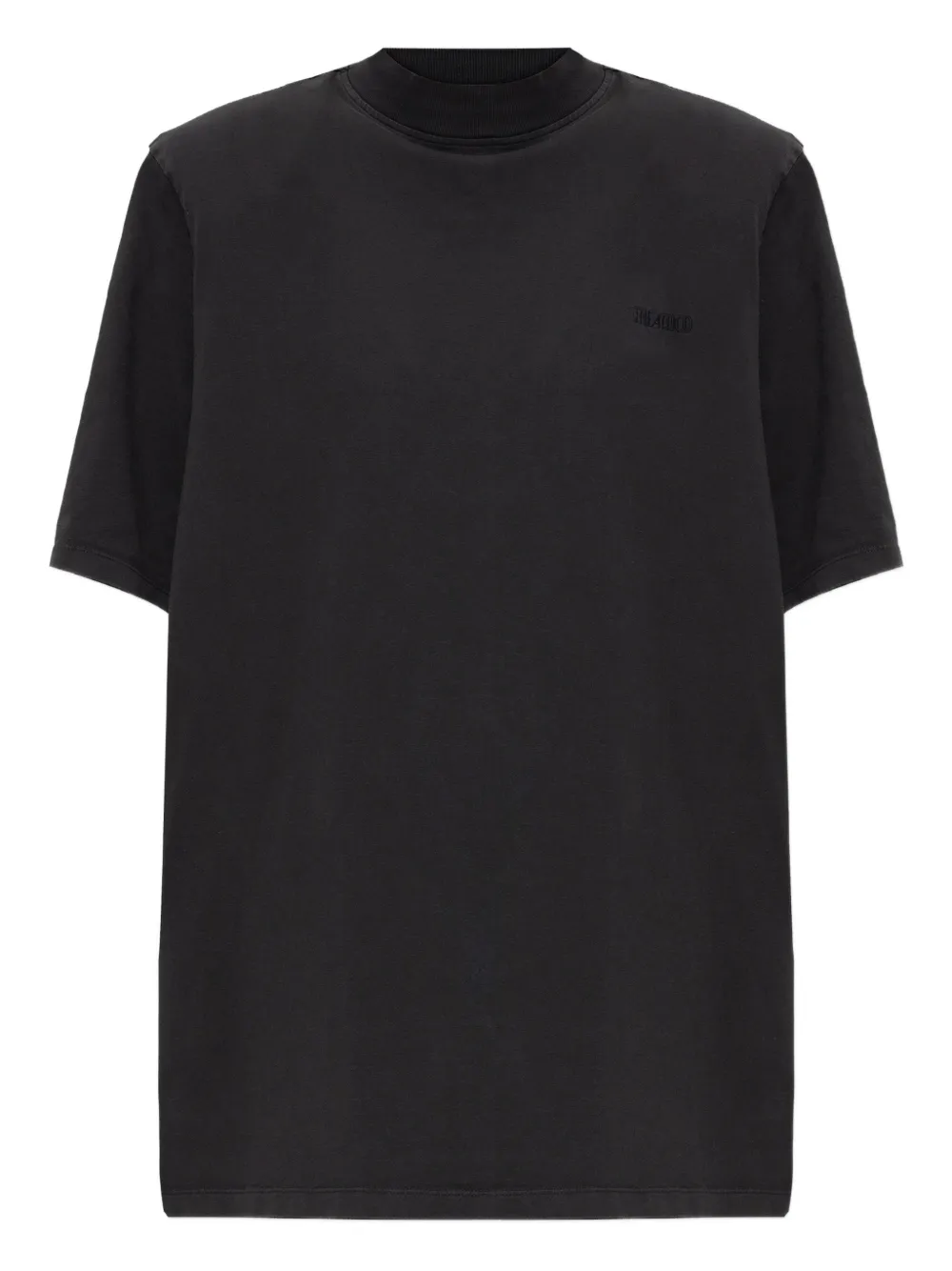 Attico Roll-neck Logo-detail T-shirt In Black