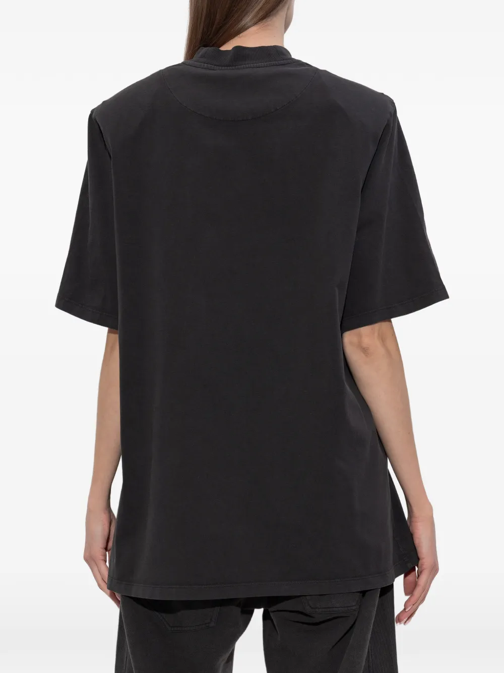 Attico Roll-neck Logo-detail T-shirt In Black