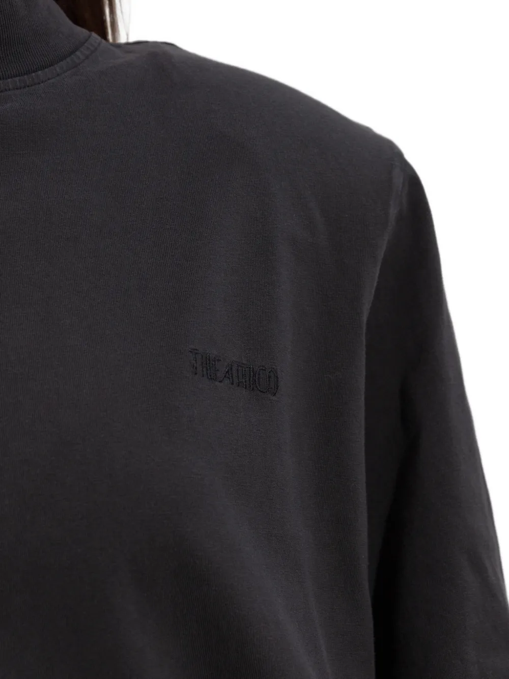 Attico Roll-neck Logo-detail T-shirt In Black