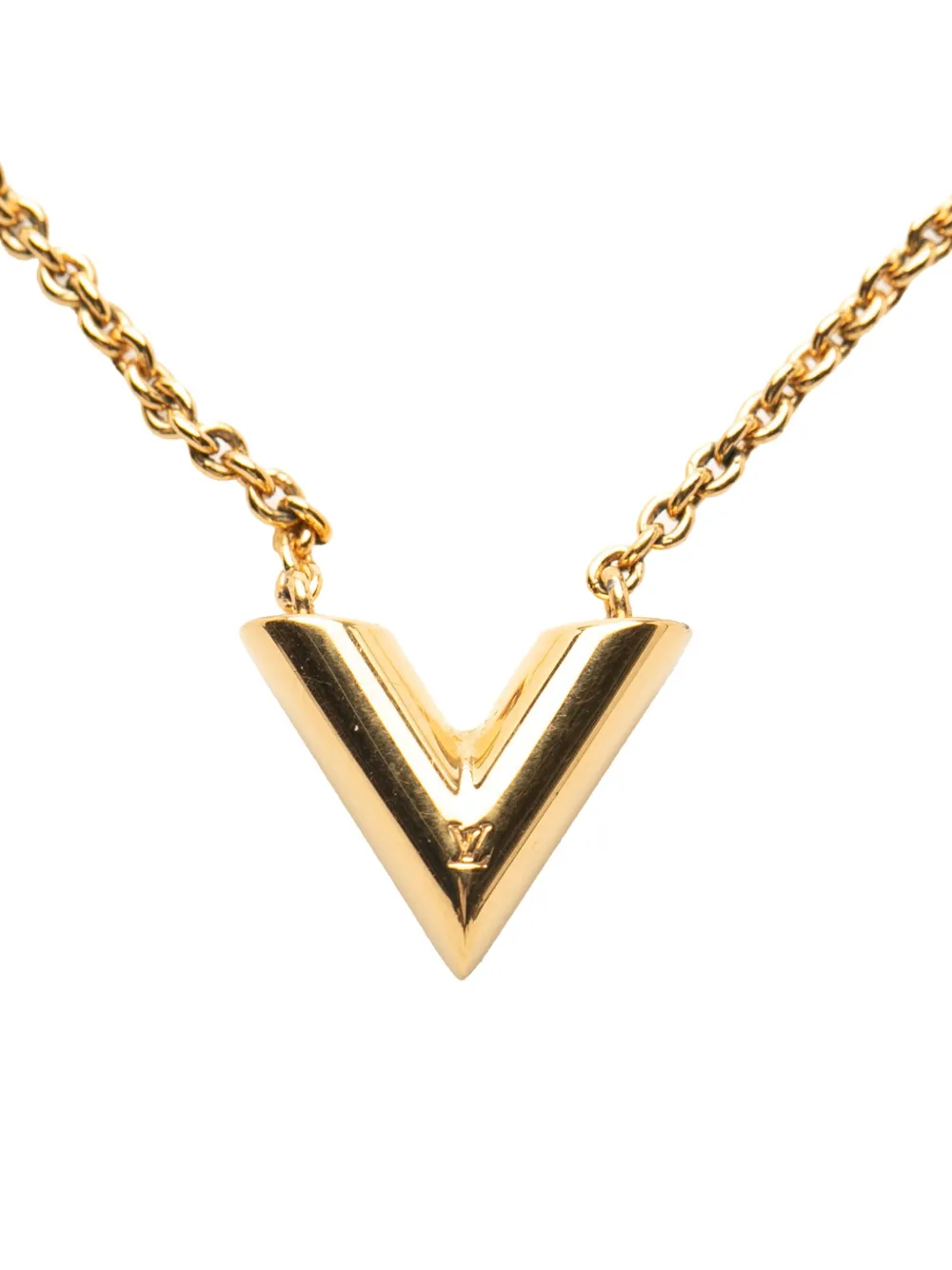 Louis Vuitton Pre-Owned 2019 Gold Plated Essential V Necklace costume