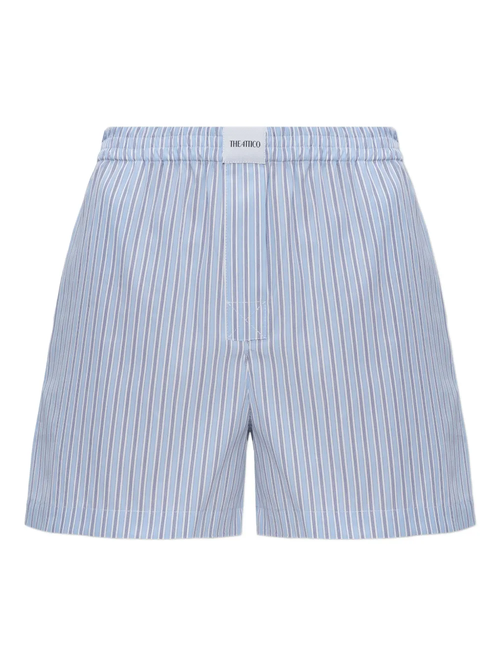 The Attico striped-pattern elasticated mini shorts | azul | Image 1