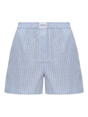 Alexander Wang Striped elastic-waist Shorts | Blue | FARFETCH IN