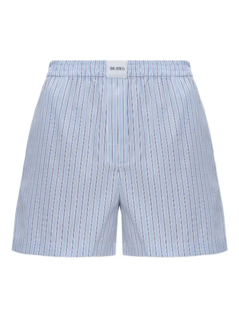 The Attico striped-pattern elasticated mini shorts