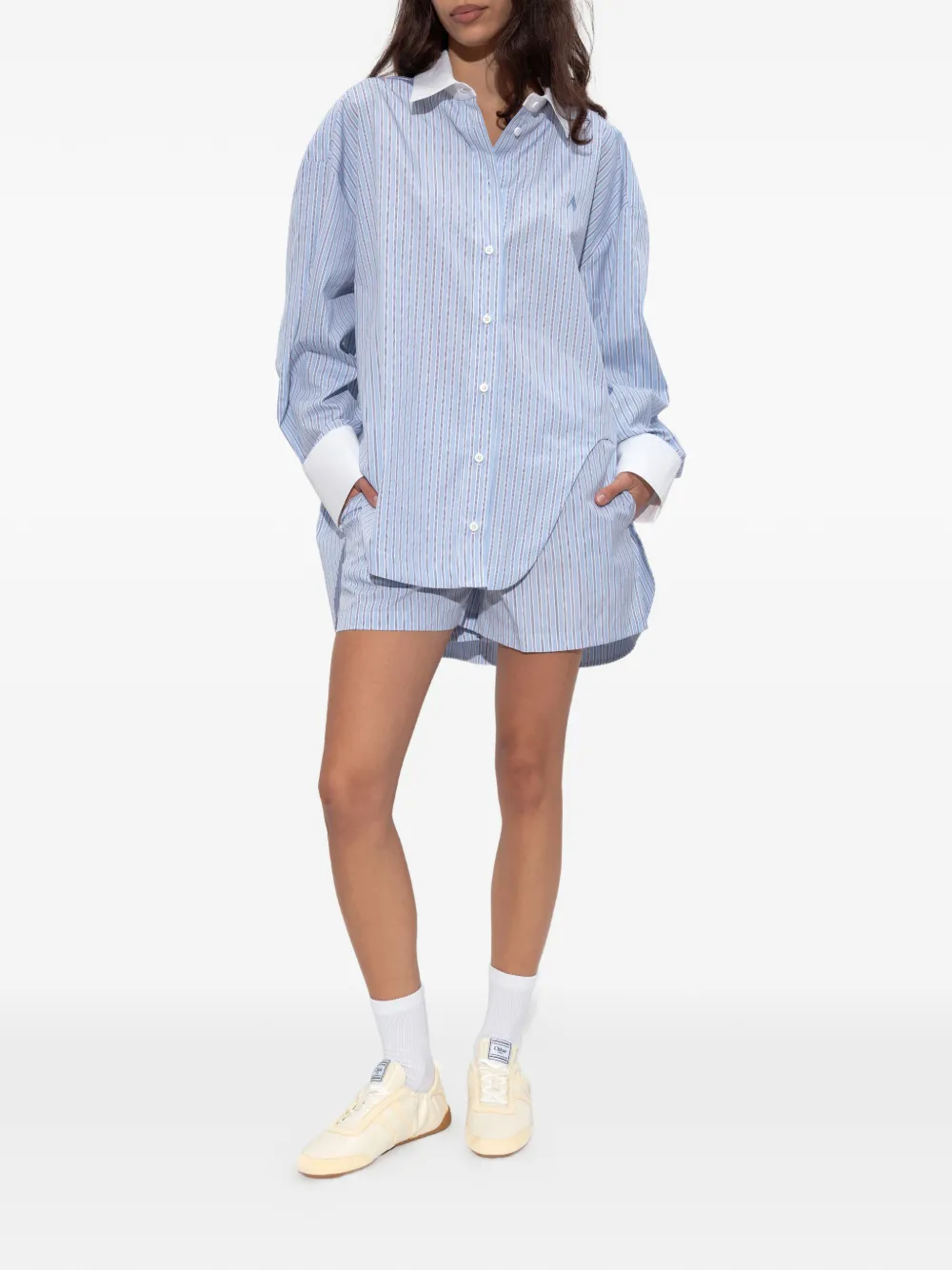 The Attico striped-pattern elasticated mini shorts | Shorts | Image 2