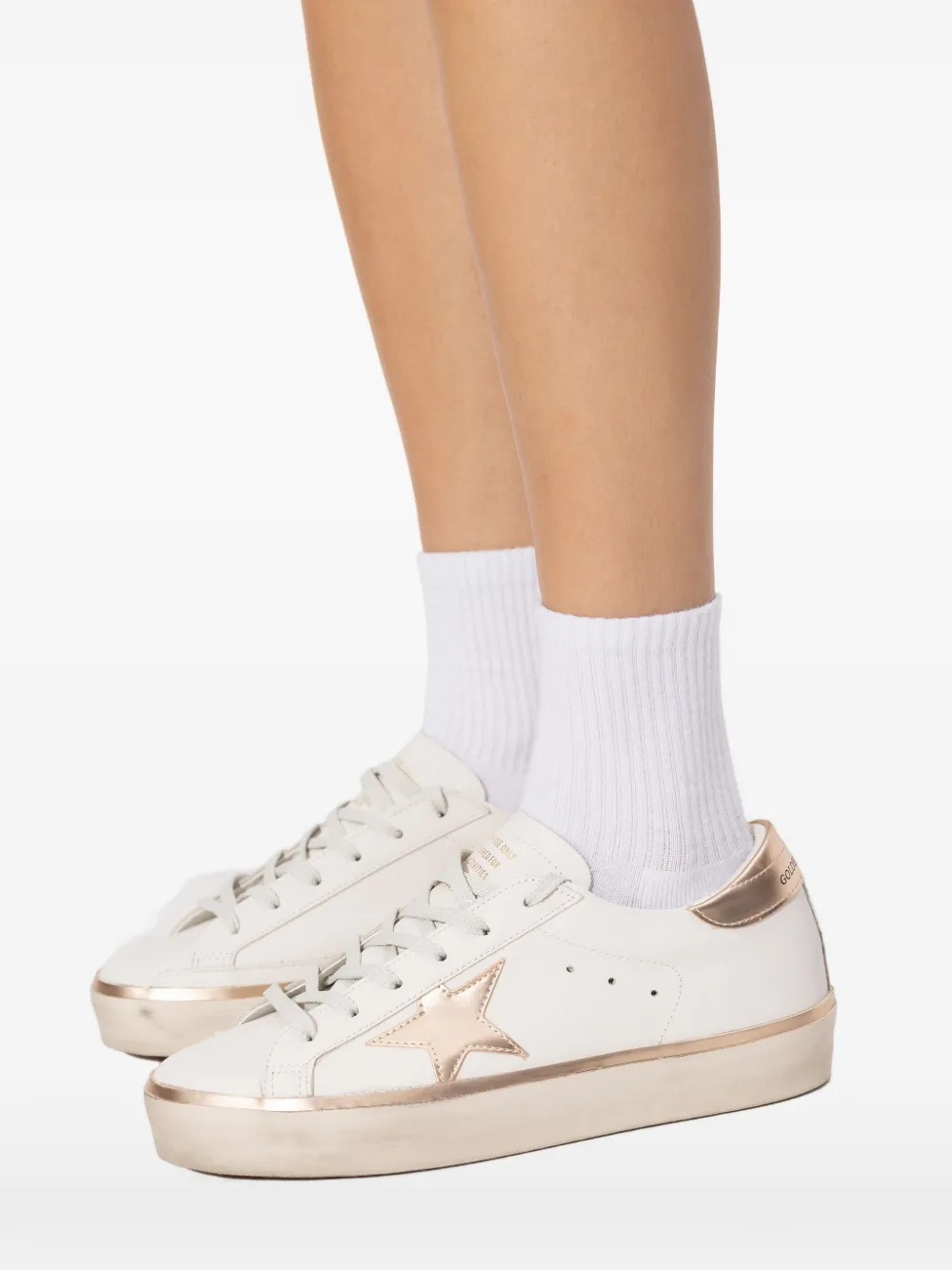 Golden Goose Hi Stars Lace-up Sneakers In White