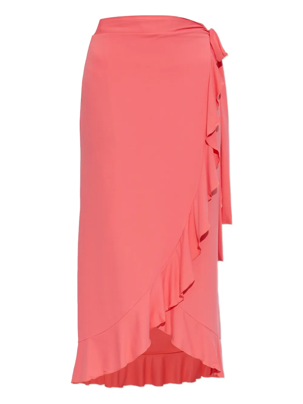 Melissa Odabash Ruffled-trim Tie-fastening Midi Skirt In Pink